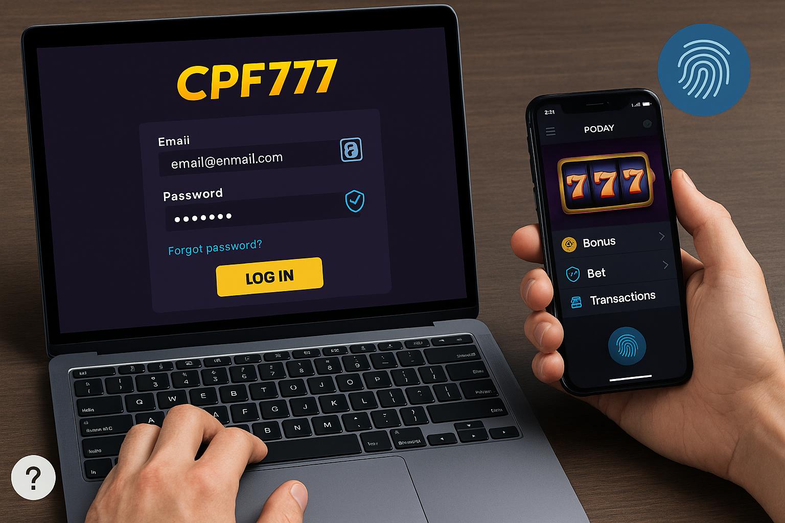 Criar uma nova Conta no plataforma CPF777